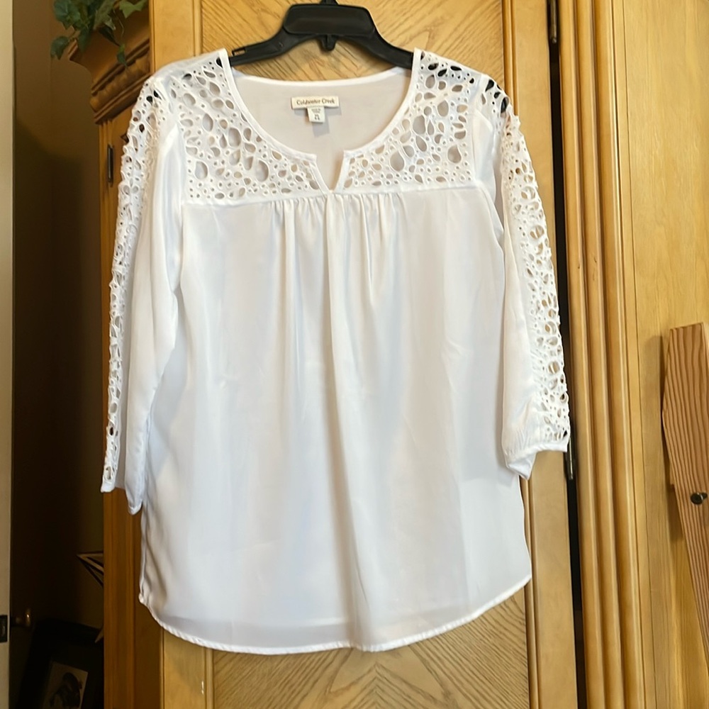 Cold water creek white blouse size xs